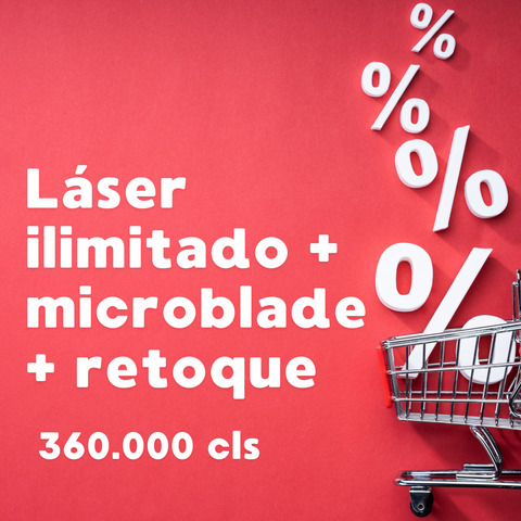 Sesiones ilimitadas láser + primera sesión Microblading + retoque del mes