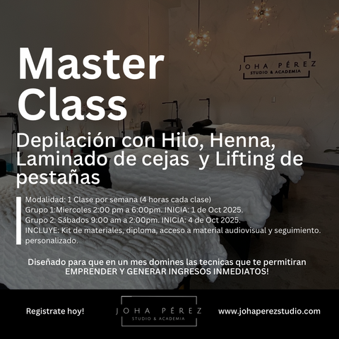 Master Class Lifting de pestañas, laminado y henna